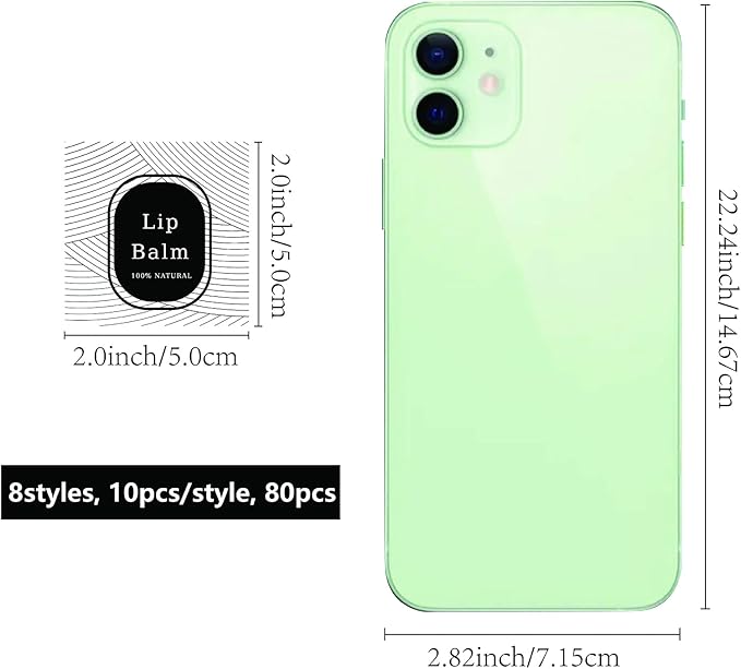 CRASPIRE Lip Balm Labels 80pcs Homemade Lip Balm Labels 2” Clear Lip Balm Labels for Tubes Printable Waterproof Lip Balm Stickers Labels for Lip Balm Handcream Candle Container（Geometry）-BrightBean Baby