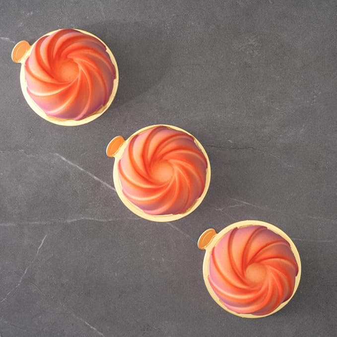 Pastry Tek 6 Cavities Mini Bundt Cake Pan, 1 Oven-Ready Mini Fluted Tube Cake Pan - Flexible, Freezable, White Silicone Baking Mold, Easy Release, For Baking Cupcakes or Donuts - Restaurantware