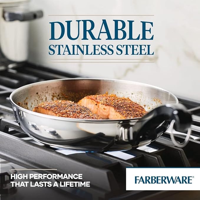 Farberware Classic Stainless Steel Cookware Set 15-Piece - Complete Kitchen Pots and Pans