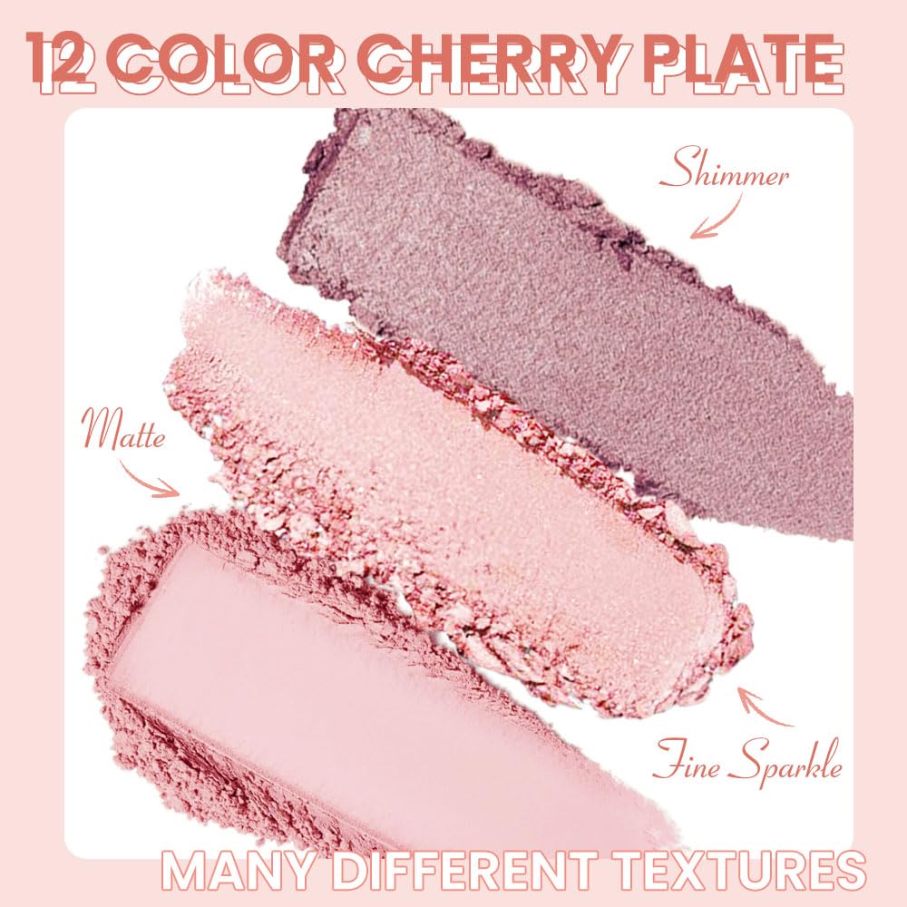 AMY'S DIARY 12Color Light Pink Purple Eyeshadow Palette, Long-Lasting, and Highly Pigmented. Elevate Your Eye Makeup– Unleash Your Unique Style (07#)-BrightBean Baby
