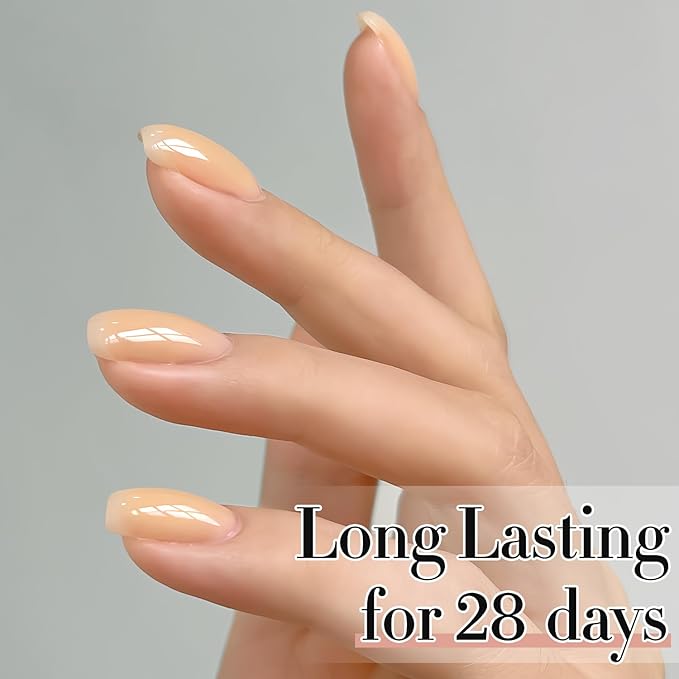 Double Rhythm Translucent Gel Polish Sheer Neutral Natural Light Milky Same Color Same Bottle 15ML Jelly UV Nail Polish Nail Art DIY at Home (Light Yellow Pink-A1423)-BrightBean Baby
