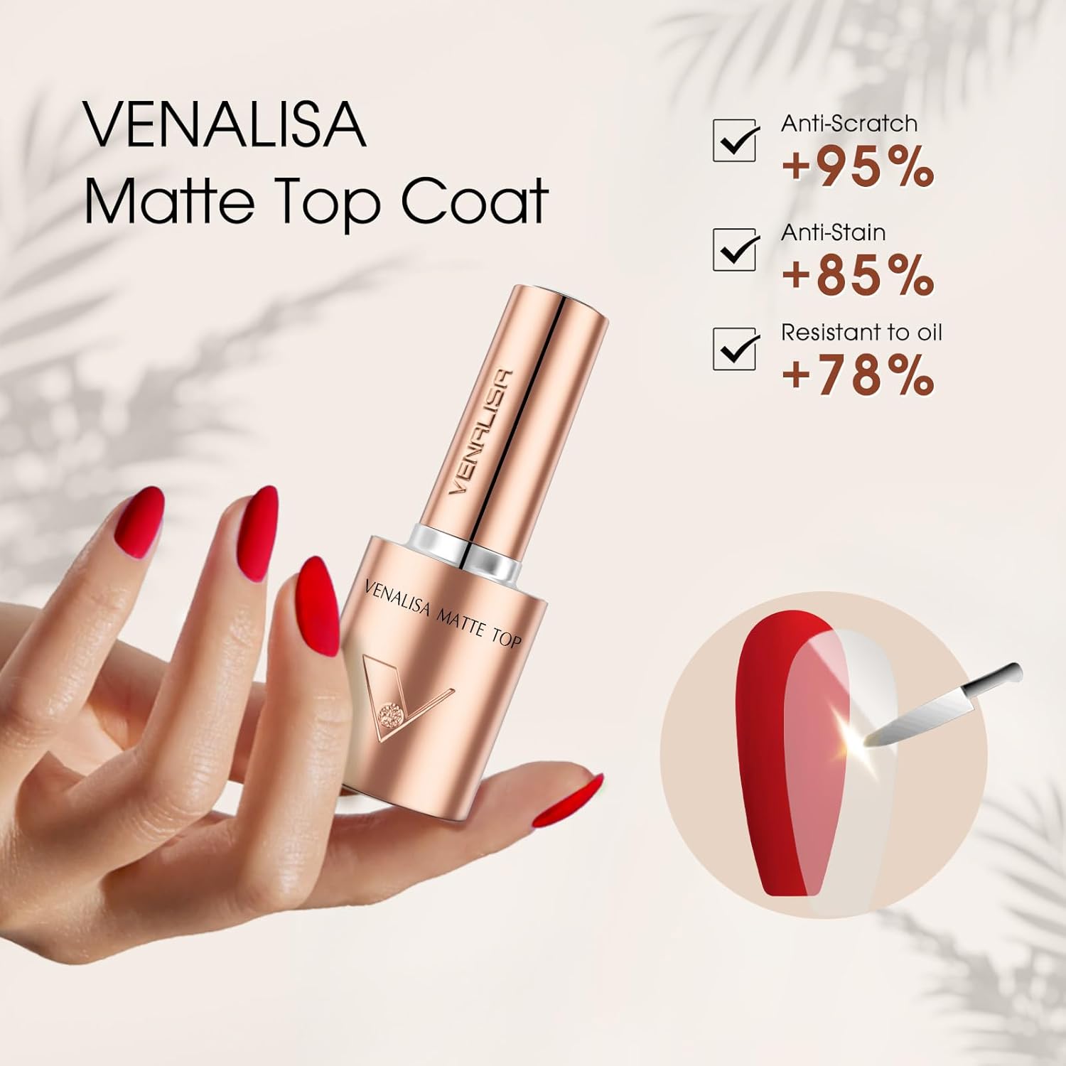 VENALISA 2 Pcs No Wipe Matte Top Coat and Glossy Gel Top Coat Set- High Shiny Long Lasting Clear Gel Nail Polish Kit, Soak Off Nail Art Home and Professional Manicure-BrightBean Baby