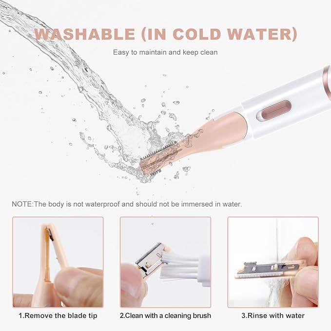 Eyebrow Trimmer, Women's Facial Hair Remover ＆ Eyebrow Trimmer with Pivoting Head - Rechargeable Double-Sided Eyebrow Razor with Comb, Portable Eyebrow Razor Electric, Easy Cleaning (White)