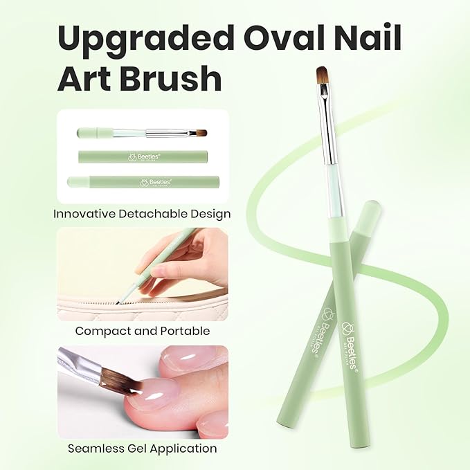 Beetles Nail Art Brushes, Clean Up Brush Gel Polish Nail Art Design Pen Painting Tools Fingernail Brush Nail Cleaning Brush Nail Art Liner Brush and Nail Dotting Pen Salon Diy at Home-BrightBean Baby