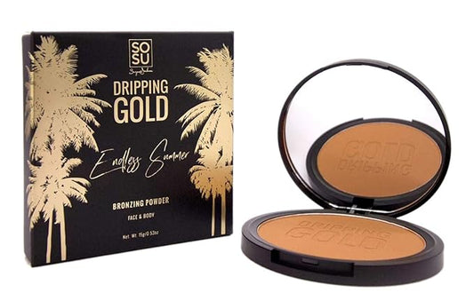 SOSU Endless Summer Matte Bronzing Powder! Face And Body Bronzer Powder! Highly Pigmented Compact Mini Bronzer! Suitable For Face & Body! Choose From Illuminating Or Matte! (Matte)-BrightBean Baby