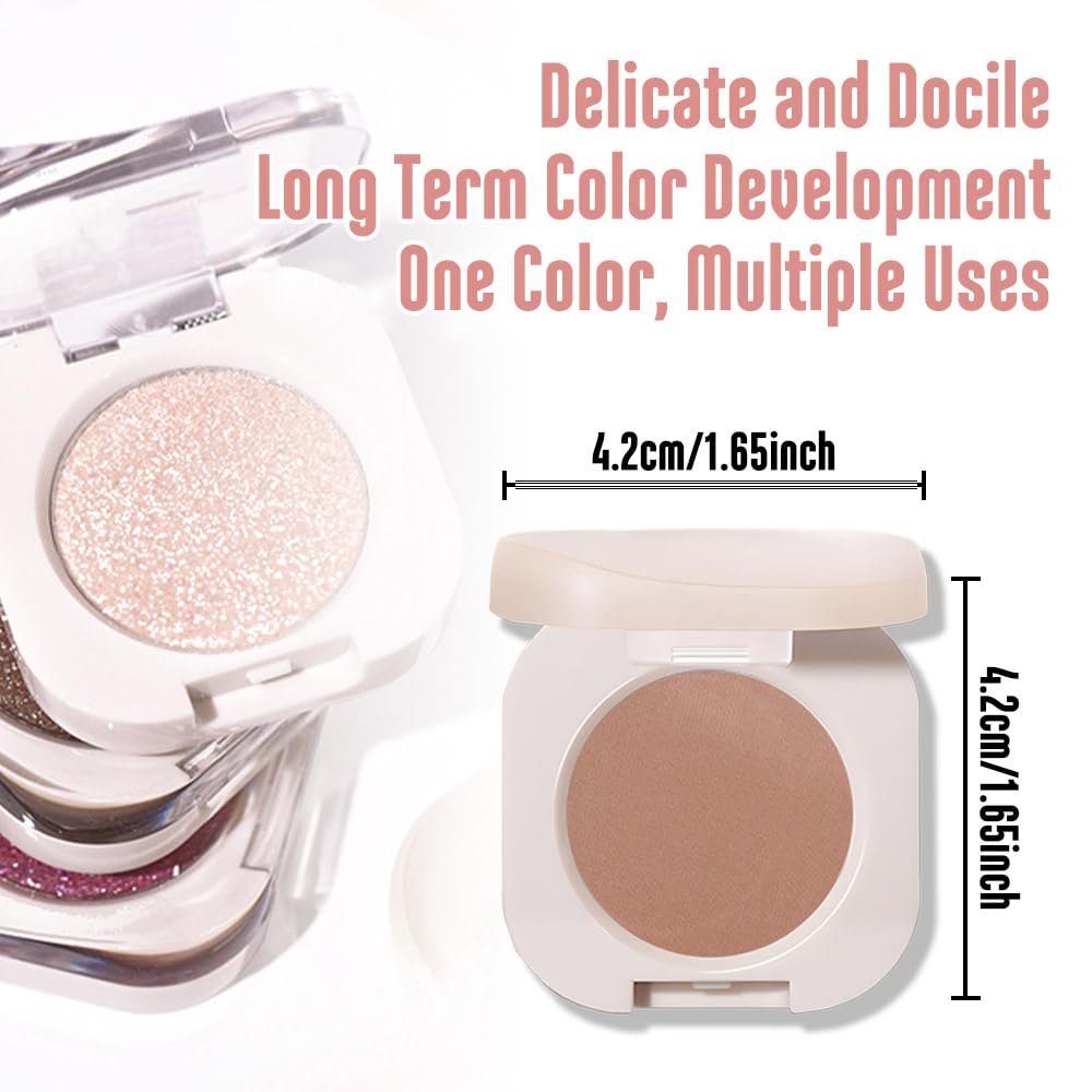 Matte Eyeshadow Monochrome, Dark Nude Eye Shadow Makeup, Neutral Matte Pressed Powder, Single Vegan Eyeshadow, Highly Pigmented Natural Eyeshadow Palette, Single Long Lasting Deep Nature Eye Make 05#-BrightBean Baby