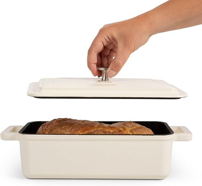 TOMO Cast Iron Bread Oven 10" x 5" Full Size Loaf - Dutch Oven Bread Cloche