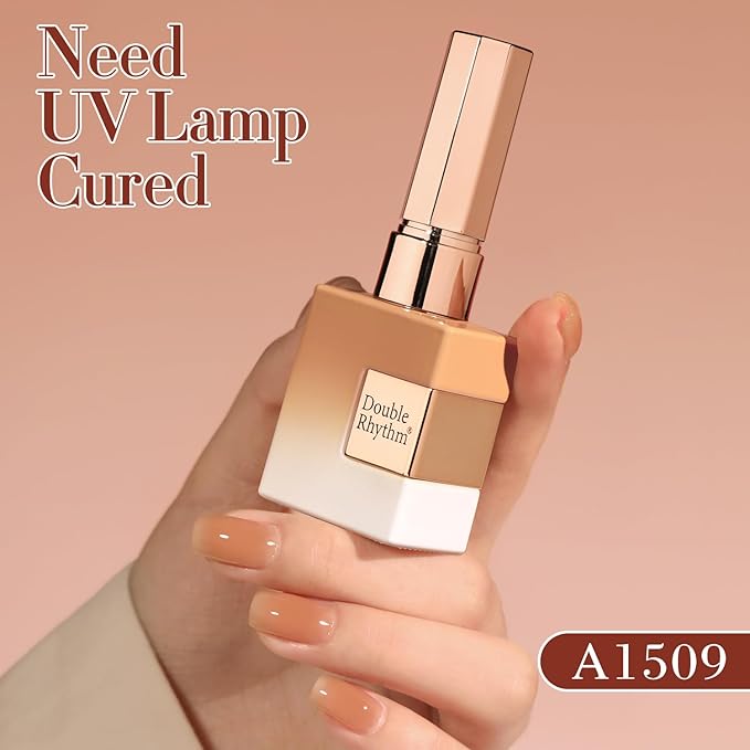 Double Rhythm 6 Pcs 15 ML Gel Polish Set Same Color Same Bottle Soak Off Gel Polish Kit Nail Art Manicure Salon DIY at Home for Women (Translucent Milky Brown Nude Orange Rose Red-T6-1)-BrightBean Baby