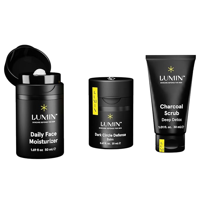 Lumin Skin Care Set Routine for Men - Boss Trio - Men's Facial Care Kit, Men's Skincare Routine Banish Dark Circles, Puffiness, Clogged Pores - 2 Month Supply-BrightBean Baby