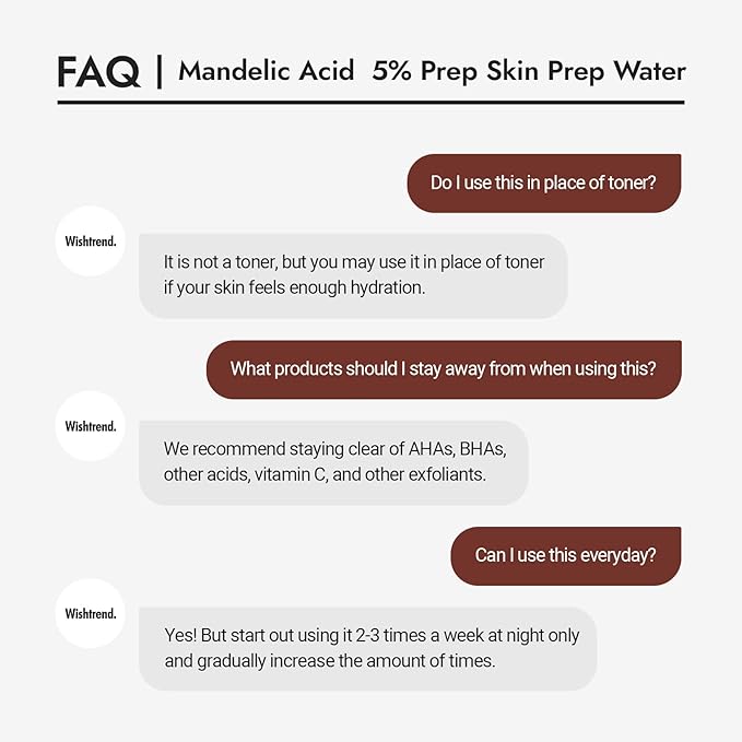 BY WISHTREND Mandelic Acid 5% Skin prep Water, Gentle Skin Renewal, Korean Exfoliator, Aha Bha Toner, for Sensitive Skin, Helping clogged pores, Glow up (4.1 Fl Oz (Pack of 1))-BrightBean Baby
