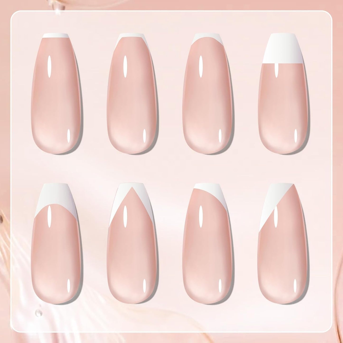 Born Pretty French Manicure Kit, Nail Stamper and 2Pcs Gel Nail Polish, Include Jelly Nude White Colors for French Tip DIY Salon, U V Light Cure-BrightBean Baby