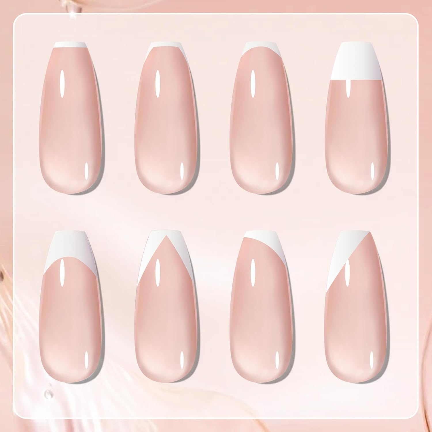 Born Pretty French Manicure Kit, Nail Stamper and 2Pcs Gel Nail Polish, Include Jelly Nude White Colors for French Tip DIY Salon, U V Light Cure-BrightBean Baby