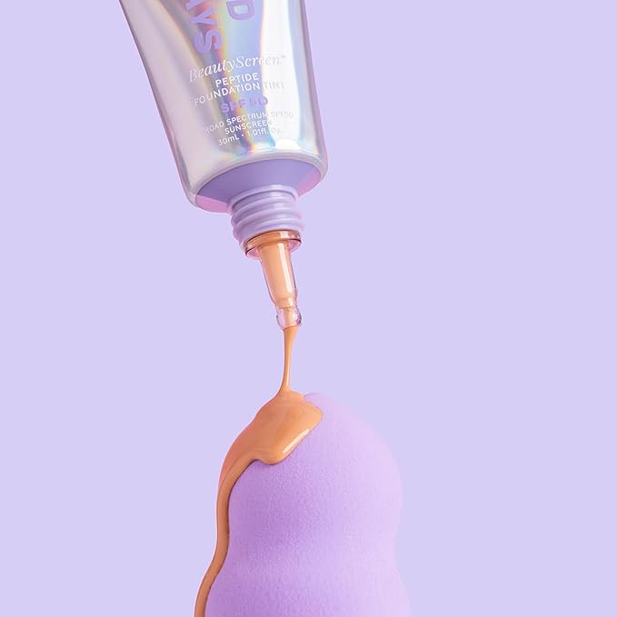 Naked Sundays BeautyScreen™ SPF 50 Mineral Peptide Foundation Tint – 2-in-1 Skin Tint & Mineral Sunscreen | Radiant, Buildable Coverage, Acne-Safe, Infused with Peptides (4 Medium honey, 1.01 fl oz)-BrightBean Baby