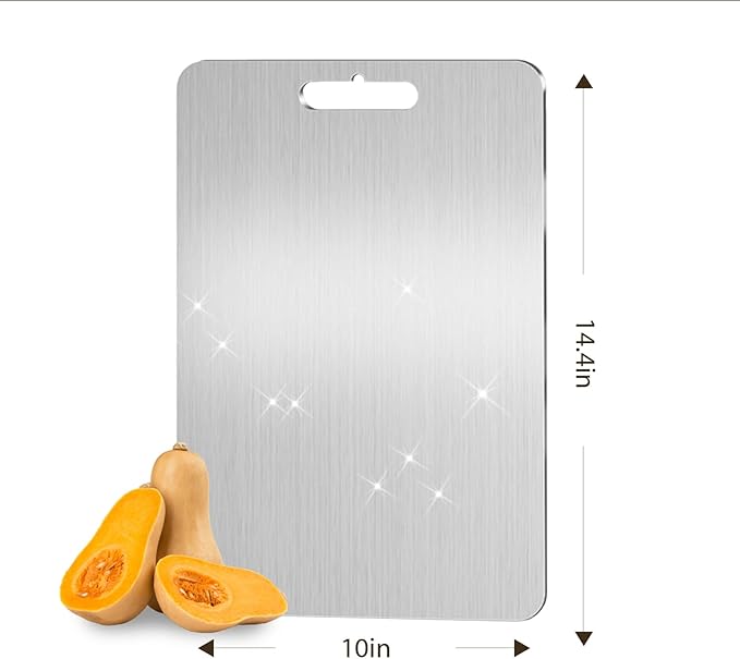 100% Pure Titanium Cutting Boards for Kitchen Suitable for restaurant and home food Meat &Vegetable &Pizza Can be Washed in a Dishwasher Safe Tabla Para Picar Para Cocina (14.2"Lx10"W)