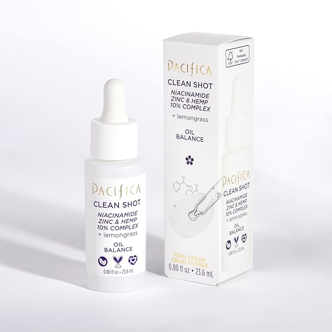 Pacifica Clean Shot Niacinamide Zinc and Hemp 10 Percent Complex Unisex 0.8 oz-BrightBean Baby