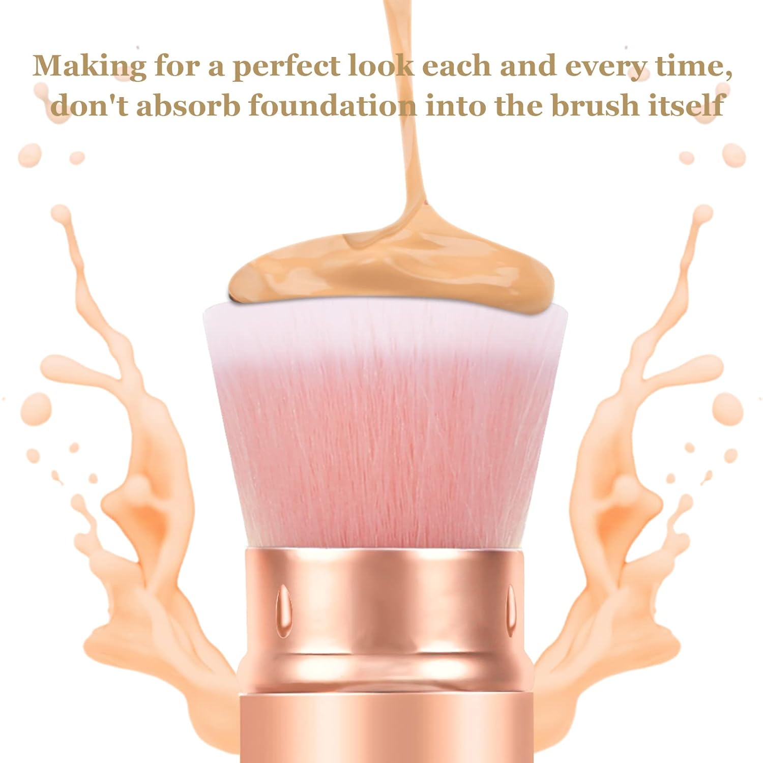 Falliny Retractable Makeup Brushes, Travel Kabuki Powder Foundation Brush, Portable Face Liquid Foundation Sunscreen Brush with Cover for Blending Liquid, Bronzer,Cream or Flawless Powder Cosmetics-BrightBean Baby