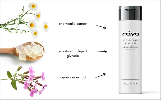 Raya Eye Make-Up Remover 8 oz (105) | Oil-Free, Make-Up Removing Cleansing Fluid | Gently Removes Non-Water-Proof Mascara | Great For Sensitive Skin-BrightBean Baby