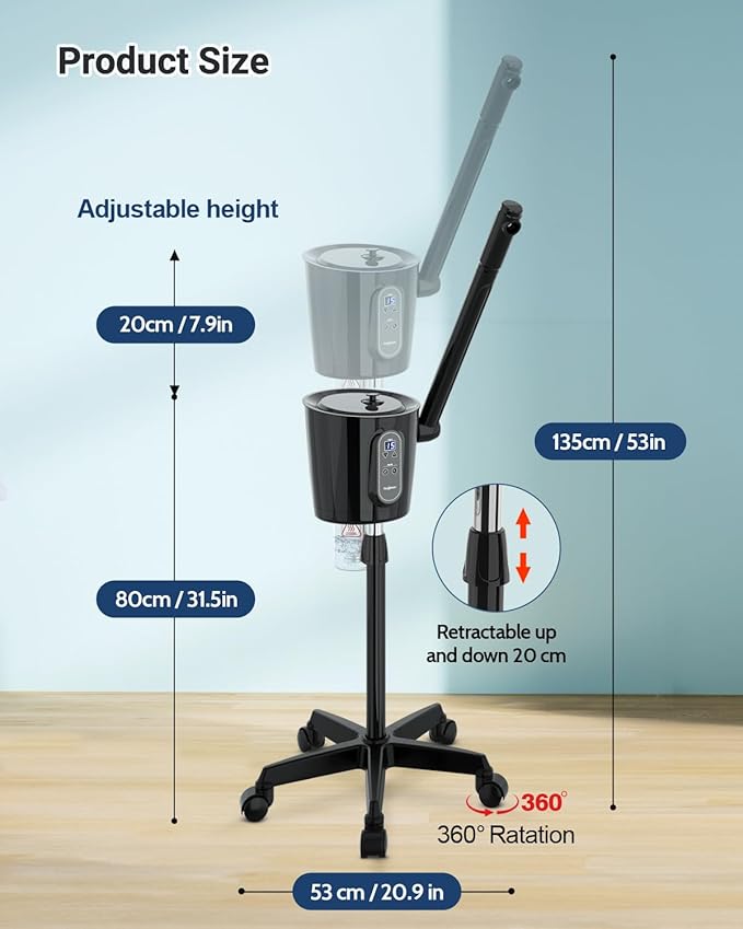 Kingsteam Professional Facial Steamer with Ozone - Ionic Nano Hot Mist Steamer with Large Capacity and 30-Min Timer for Estheticians, Beauty Salons, and Home Skin Care Use-BrightBean Baby