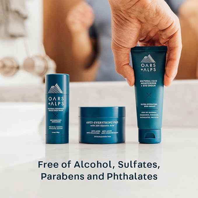 Oars + Alps Face Moisturizer and Eye Cream, Dermatologist Tested Skin Care Infused with Aloe Leaf Juice and Vitamin E, TSA Friendly, 2.5 Fl Oz, 2 Pack-BrightBean Baby