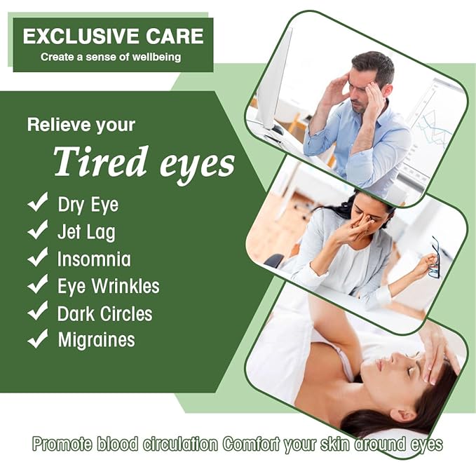 Steam Eye Masks for Dry Eyes, Heated Eye Mask Reduce Puffiness & Dark Circles, Hydrate & Soothe Tired Eyes, Travel Essentials, Business Trip, Party Favors, Green Tea 20 Packs-BrightBean Baby