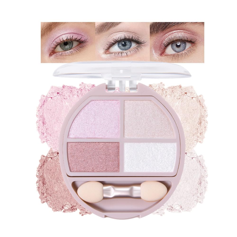 Eyeshadow Makeup Palette with Brush,Nude Pink Natural Neutral Powde Eye Shadow Palette for Older Women,Long Lasting Naturing-Looking,Lightweight,Waterproof,Eye Makeup Kit Travel Size,Vegan-BrightBean Baby