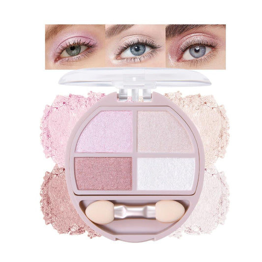 Eyeshadow Makeup Palette with Brush,Nude Pink Natural Neutral Powde Eye Shadow Palette for Older Women,Long Lasting Naturing-Looking,Lightweight,Waterproof,Eye Makeup Kit Travel Size,Vegan-BrightBean Baby