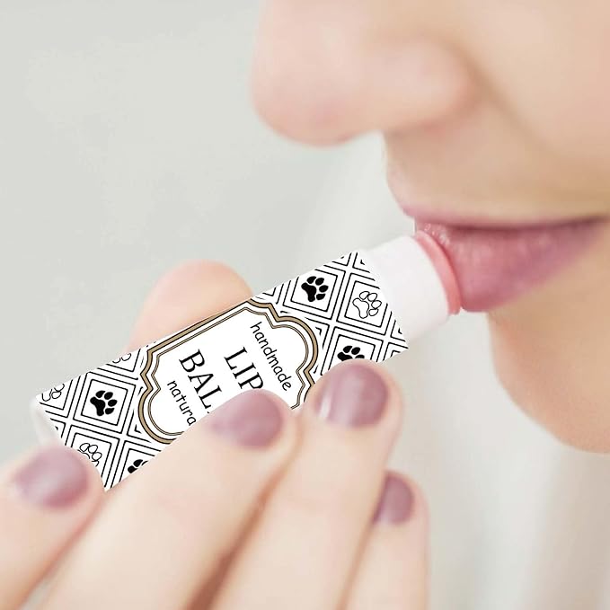 CRASPIRE 80Pcs 8 Styles Lip Balm Sticker Vintage Pattern Self-Adhesive Homemade Lip Balm Labels Vintage Square DIY Label Stickers for Lip Balm Containers Cosmetics Lipsticks-BrightBean Baby