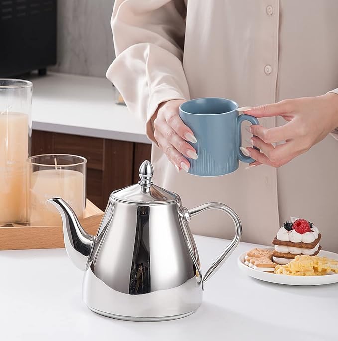 SANQIAHOME Stainless Steel Teapot with Infuser 1200ml