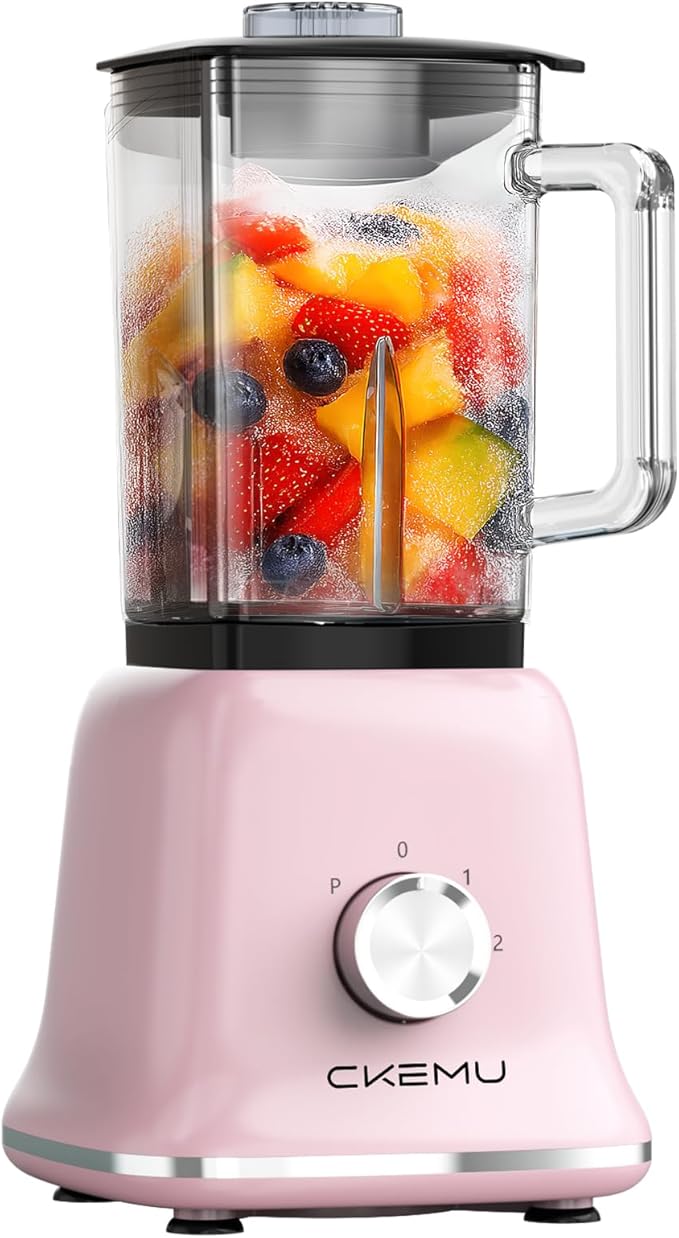 Professional Glass Blender for Smoothies - 58 Oz Jar 750W B02 Macaroon Pink