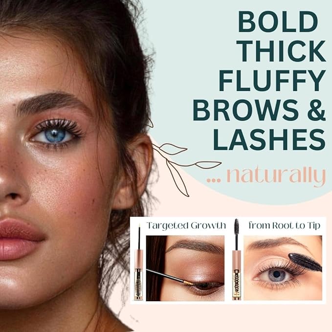 Organic Castor Oil Lash Serum for Hair Growth, 100% Pure Eyebrow Eyelash Growth Serum, Cold Pressed Hexane Free (2oz Glass Bottle + FILLED Mascara Tube)-BrightBean Baby