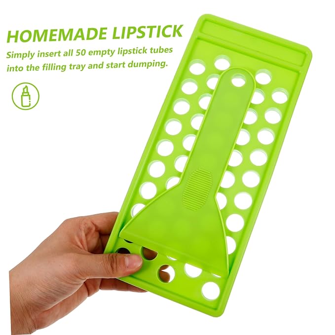 50 Lipstick Filling Mold Lip Balm Filling Spatula Lip Gloss Tray Labels for Tubes Lip Tubes Stand Tray Lip Balm Container Tray Lip Treatment Kit Diy Kit Supplies Manual Plastic-BrightBean Baby
