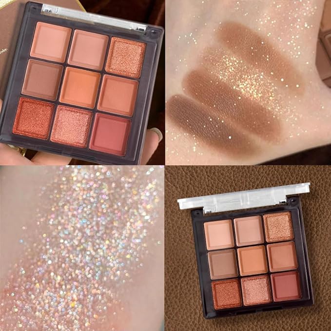 K'APEINE Eyeshadow Palette 9-Colors Nude Eye Shadow Palette Natural Brown Eyeshadows Palette Makeup Cool-Toned Highly Pigmented Eyeshadow for Eyes Long Lasting Naturing-Looking-BrightBean Baby