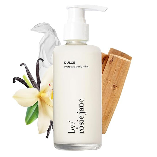 By Rosie Jane Everyday Body Milk (Dulce) - Hydrating Toner & Body Moisturizer to Help Even Skin Tone - Infused with Soothing Aloe Vera and Turmeric Root to Promote Anti-Aging (5 Ounce)-BrightBean Baby