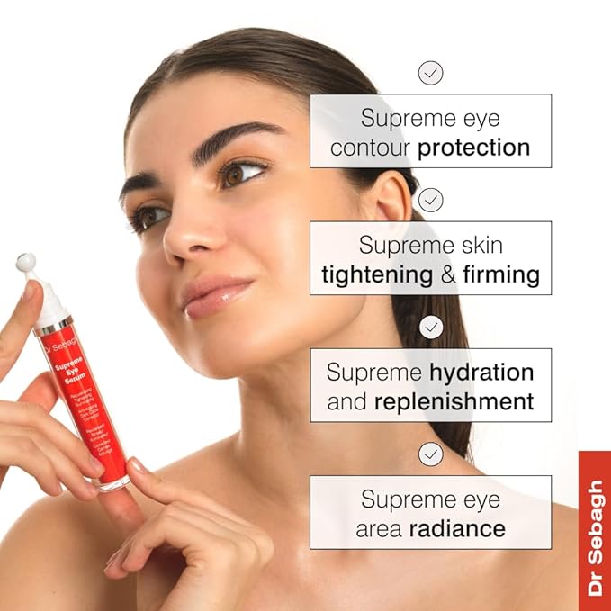 Dr Sebagh® Suprême Under Eye Tightening Serum [ADVANCED ROLL-ON FORMULA] - Under Eye Dark Circle, Puffiness, Fine Lines & Eye Bags Remover - Eye Serum Anti-Aging Wrinkles - Eye Treatment (0.51 fl Oz)-BrightBean Baby