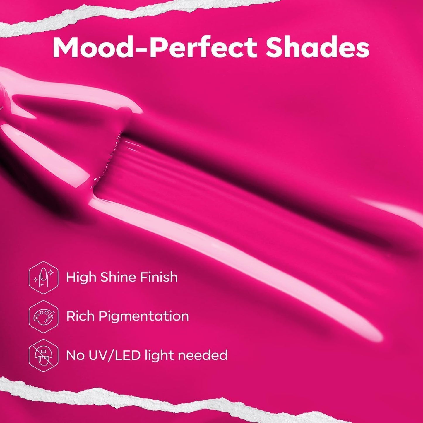 modelones Hot Pink Nail Polish, 15ML Bright Pink Quick Dry Nail Lacquer Strengthener Long Last Shine Fingernail Toe Nail Art DIY Valentine's Day Manicure Gift for Women Girls-BrightBean Baby