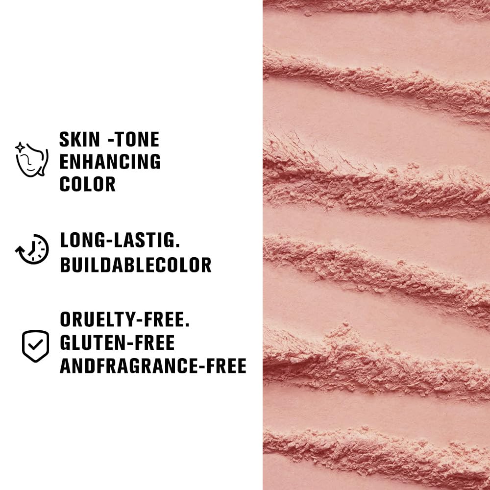 AMY'S DIARY Matte Eyeshadow, Nude Pink Eyeshadow, Ultra-fine Lightweight Powder, Multiuse Blendable Eye shadow and Blush Makeup, Daily Matte Warm Tone Eyes Makeup, Half Pink (03#)-BrightBean Baby