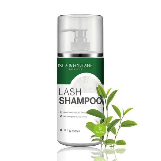 ISLA & FONTANE Lash Shampoo Bulk – Multi-Scent Series – 17 fl oz / 500ml | Gentle Eyelash Cleanser for Lash Extensions | Non-Irritating | Professional Lash Bath Foam For Salon And Home Use (Tea Tree)-BrightBean Baby