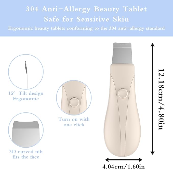 Skin Scrubber Face Spatula Skin Spatula Pore Cleaner Blackhead Remover Tools for Facial Deep Cleansing Skin Care Tool for Men and Women (Beige)-BrightBean Baby