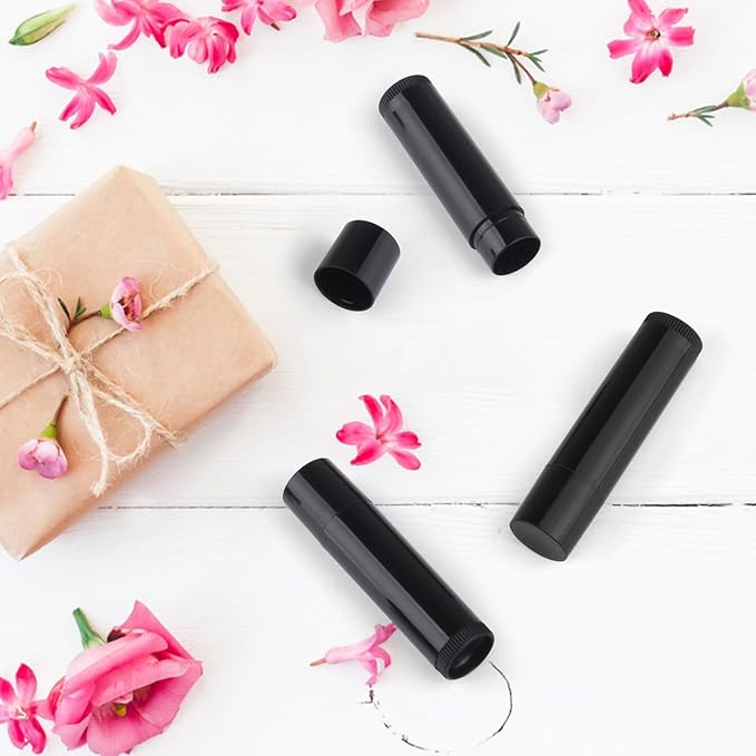 100 Pcs 5.5ml Bulk Empty Lip Balm Tubes Refillable Plastic Lip Gloss Container Travel Lipstick Tubes Chapstick Tubes Holder For DIY Homemade Lip Balm (black)-BrightBean Baby