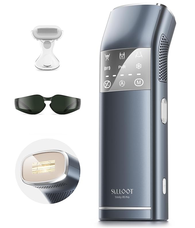 IPL Laser Hair Removal for Men, Dual Lights 100W, 35°F Sapphire Ice-Cooling, Quadruple-Pulse PHR Mode for Stubborn Hair, at Home Hair Removal Device for Armpits, Chest and Leg-BrightBean Baby