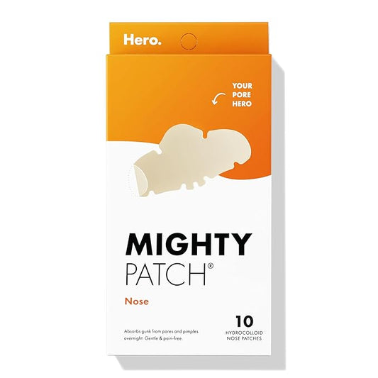 Mighty Patches for nose pores from Hero Cosmetics - XL Hydrocolloid Pimples, Zits and Oil - Dermatologist-Approved Overnight pore Strips to Absorb Acne nose Gunk (10 Count)-BrightBean Baby
