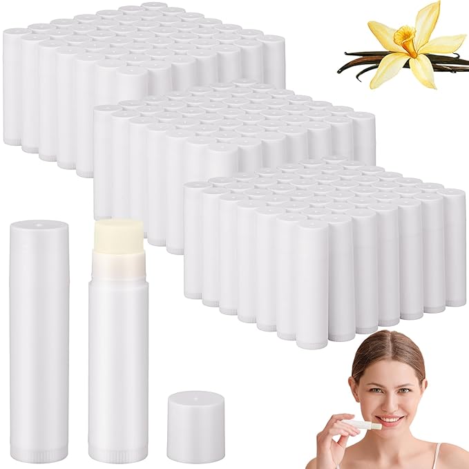 Demissle 300 Pcs Unlabeled Lip Balms Bulk Chapped Stick Blank Mini Lip Balm Gifts Moisturizing Lip Balm Party Favors for Women Homeless Guests Wedding Bridal Shower Baby Shower Favors(Vanilla)-BrightBean Baby