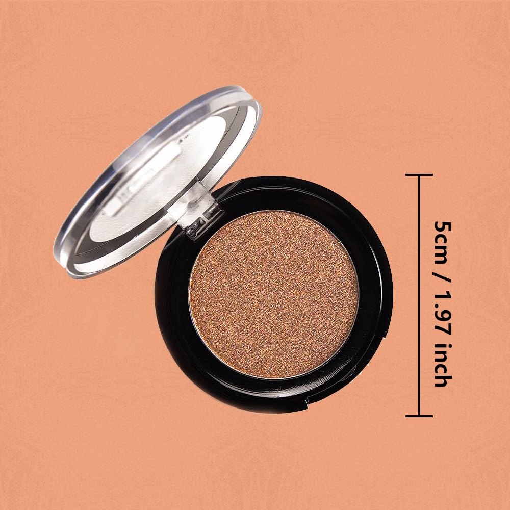 Monochrome Powder Eyeshadow Palette Makeup,Dark Brown Natural Neutral Single Shimmer Eye Shadow for Older Women,Buildable Sparkly Eye Finish,Long Lasting Naturing-Looking-BrightBean Baby