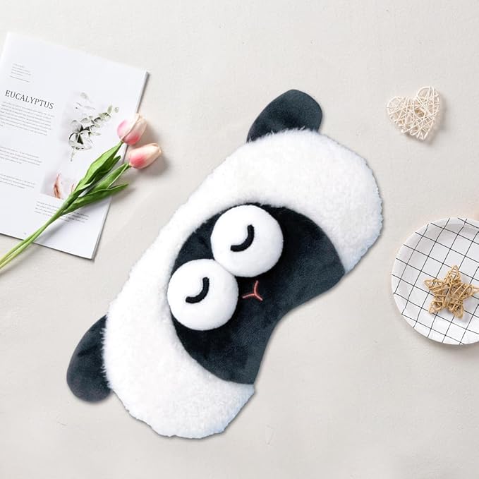 PERFECTSIGHT Sleep Eye Masks, Cute Plush Sleep Eye Cover Lightweight Adjustable Eyeshade Faux Fur Mask Cover for Women Men Sleep Travel Nap (Sheep)-BrightBean Baby