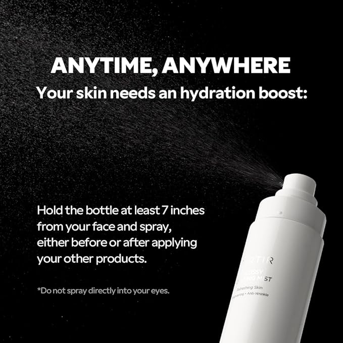 TIRTIR Glossy Coating Mist 3.38 fl. oz, Illuminating Polyglutamic Acid Face Mist for Fresh, Glowing Skin,Cooling, Soothing, Makeup Prep Spray-BrightBean Baby