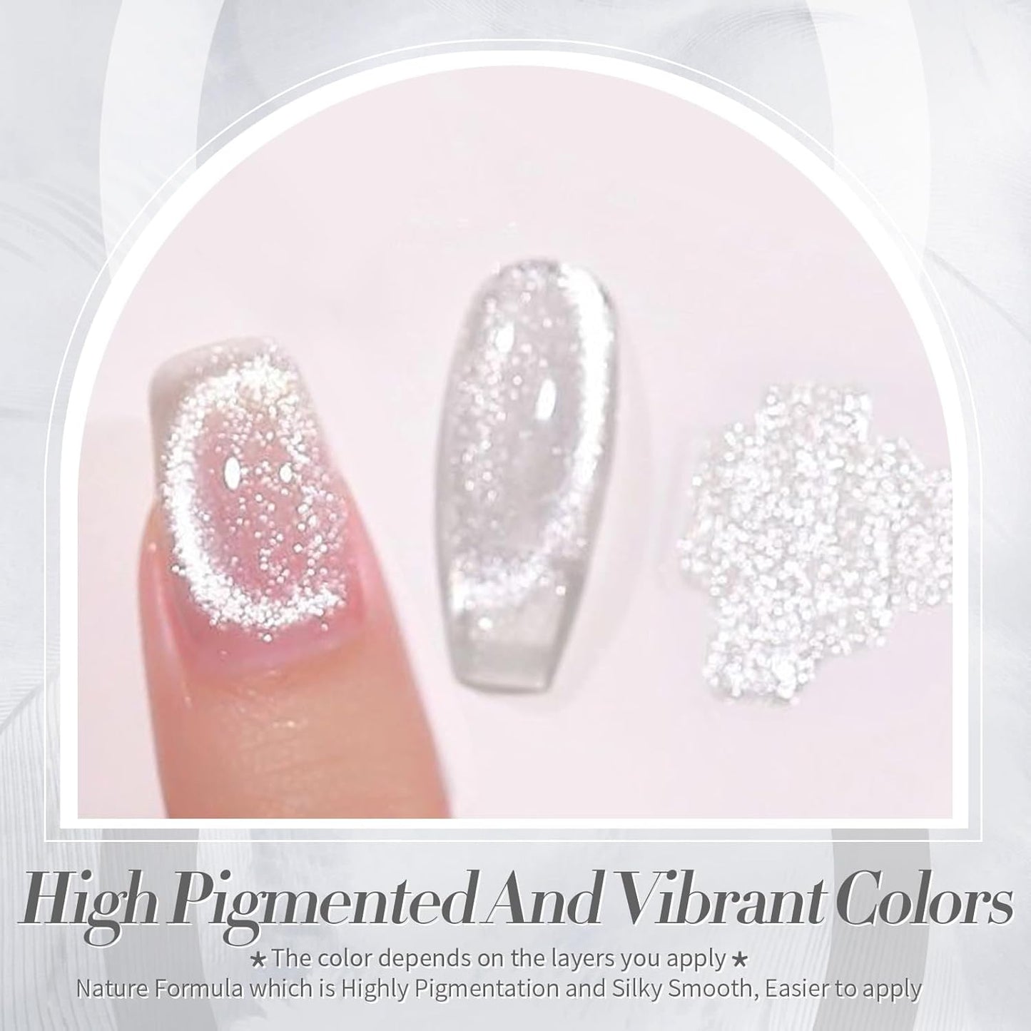 Born Pretty Cat Magnetic Eye Gel Nail Polish, Holographic Glitter Super Shine Gel Nail Polish Soak Off Led Nail Polish Nail Art Gel Manicure Salon DIY Gifts 15ML-BrightBean Baby