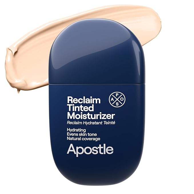 APOSTLE Reclaim Tinted Moisturizer for Men (12 Negril) - Niacinamide, Vitamin E, Squalane, Hyaluronic Acid, Tinted Face Moisturizer For Men. Hydrates, Evens Skin Tone, Reduces Fine Lines, 1 Fl. Oz.-BrightBean Baby