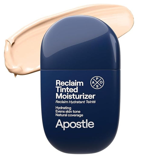 APOSTLE Reclaim Tinted Moisturizer for Men (12 Negril) - Niacinamide, Vitamin E, Squalane, Hyaluronic Acid, Tinted Face Moisturizer For Men. Hydrates, Evens Skin Tone, Reduces Fine Lines, 1 Fl. Oz.-BrightBean Baby