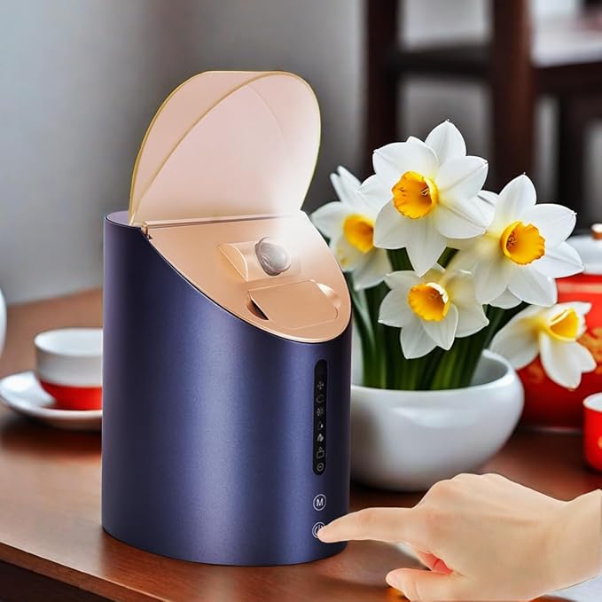 Facial Steamer DENFANY Nano Steamer Ionic Hot & Cool Mist Home SPA | 8 Steam Modes | Aromatherapy Basket | Digital LCD Screen | Extraction Set-BrightBean Baby