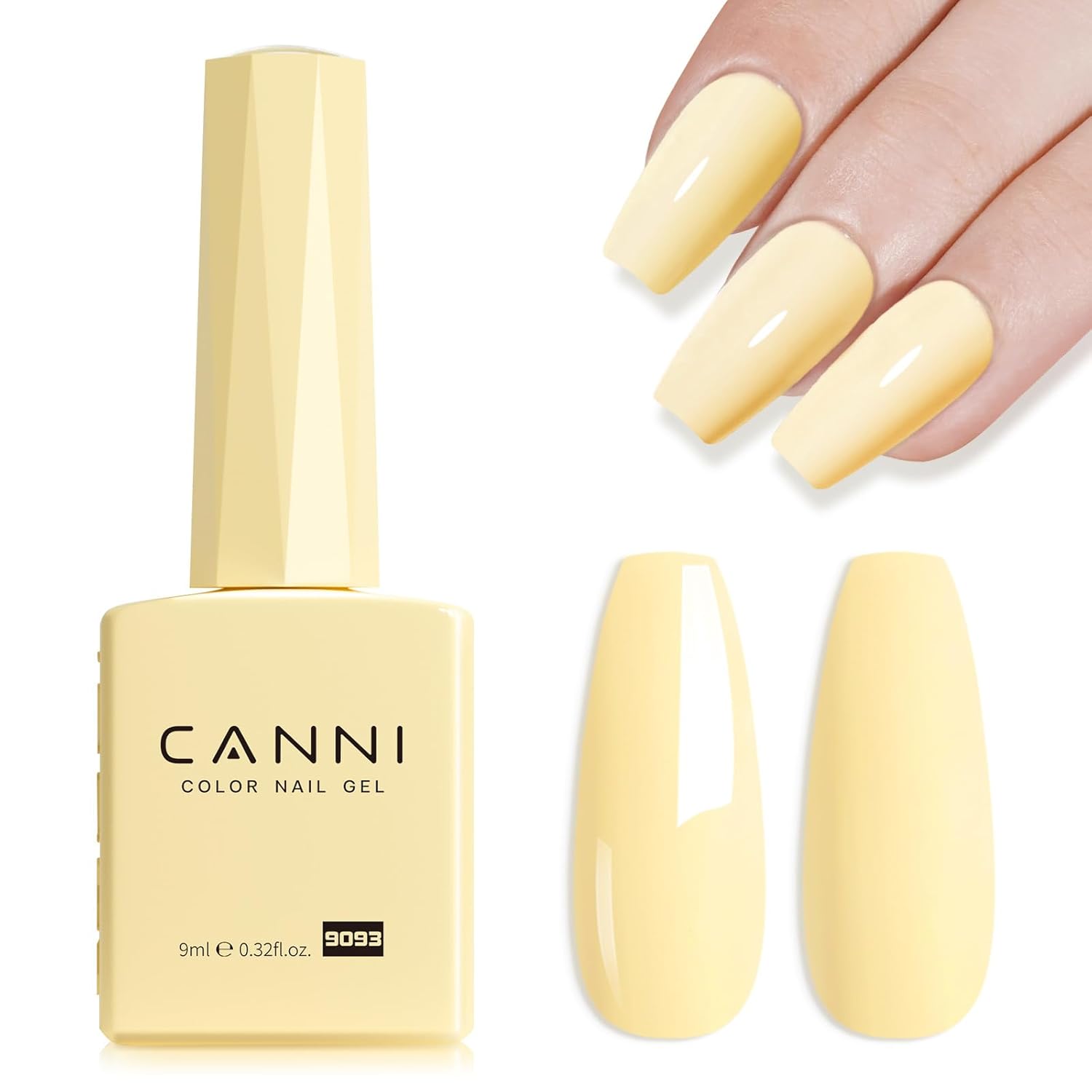 CANNI Pastel Yellow Nail Gel Polish, 1Pcs Butter Yellow High Gloss Soak Off UV Nail Polish Gel French Manicure Salon DIY-BrightBean Baby